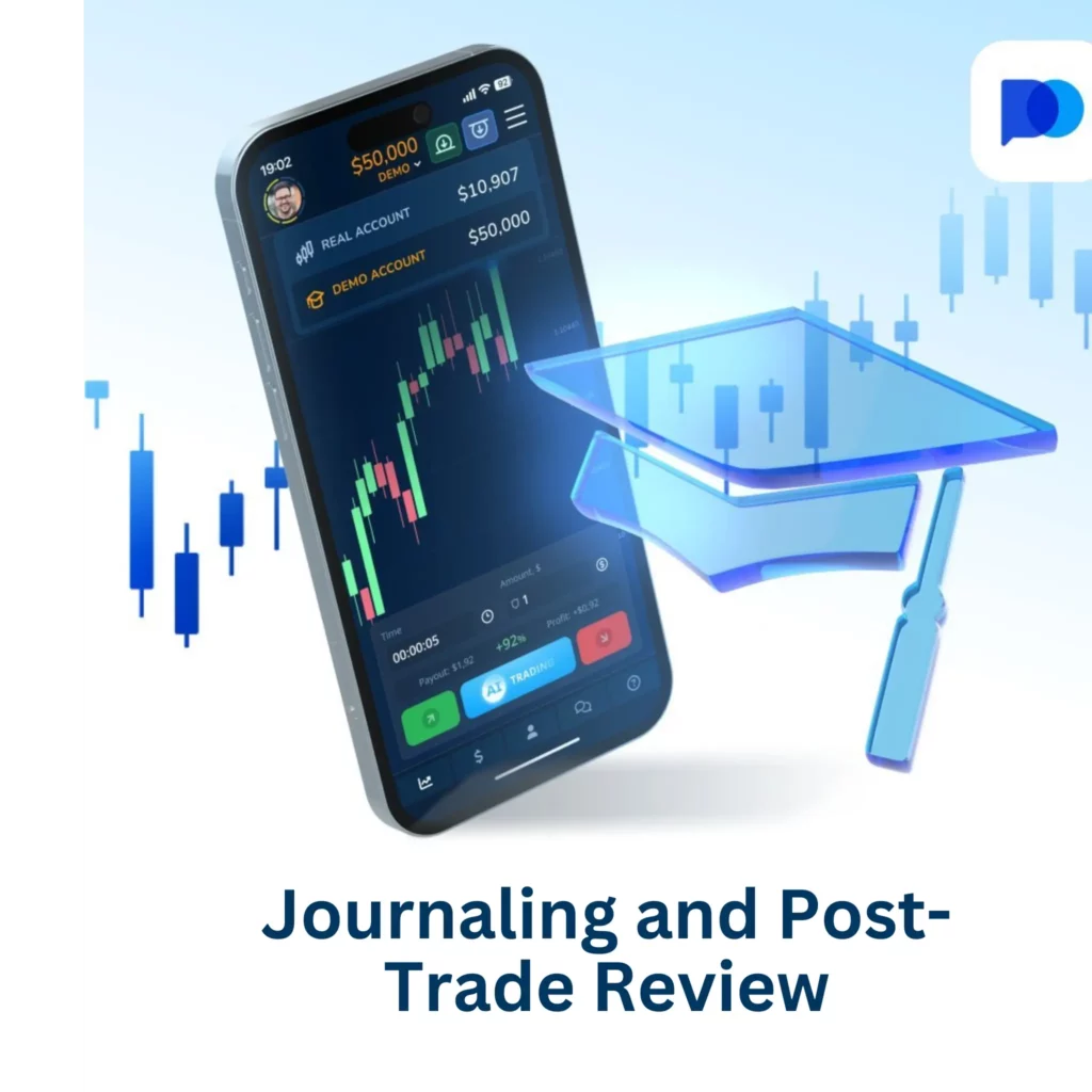 Journaling and post-trade Pocket Option review.