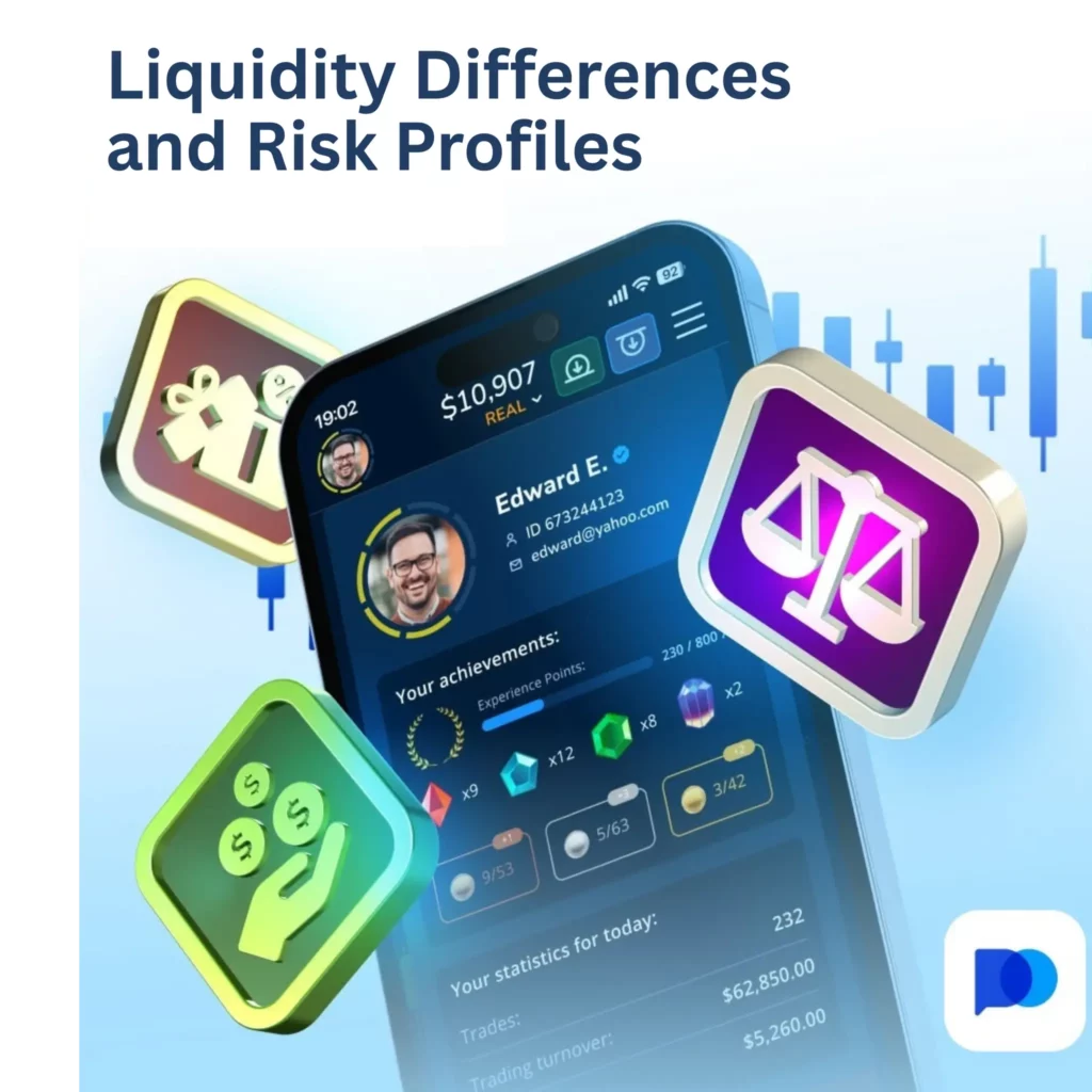 Liquidity differences and risk profiles on Pocket Option.