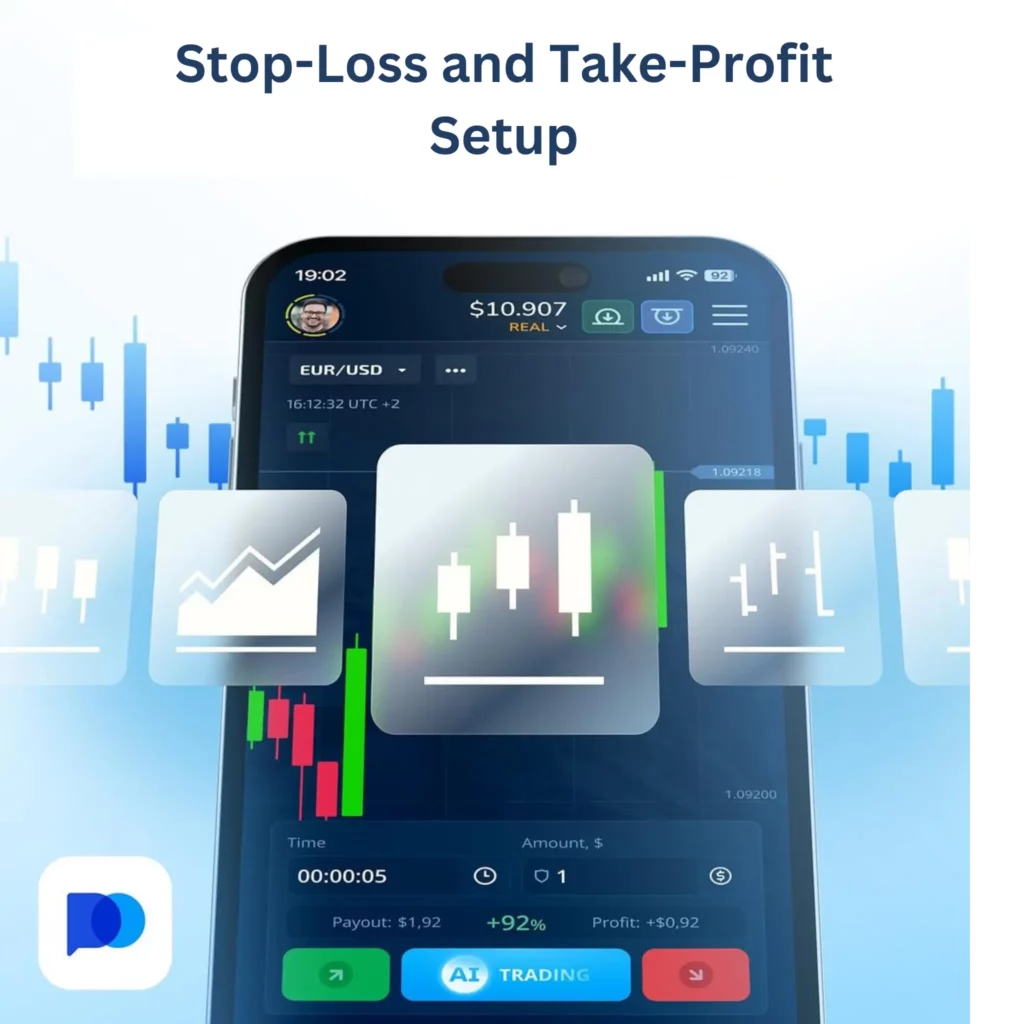 Stop-loss and take-profit setup on Pocket Option.